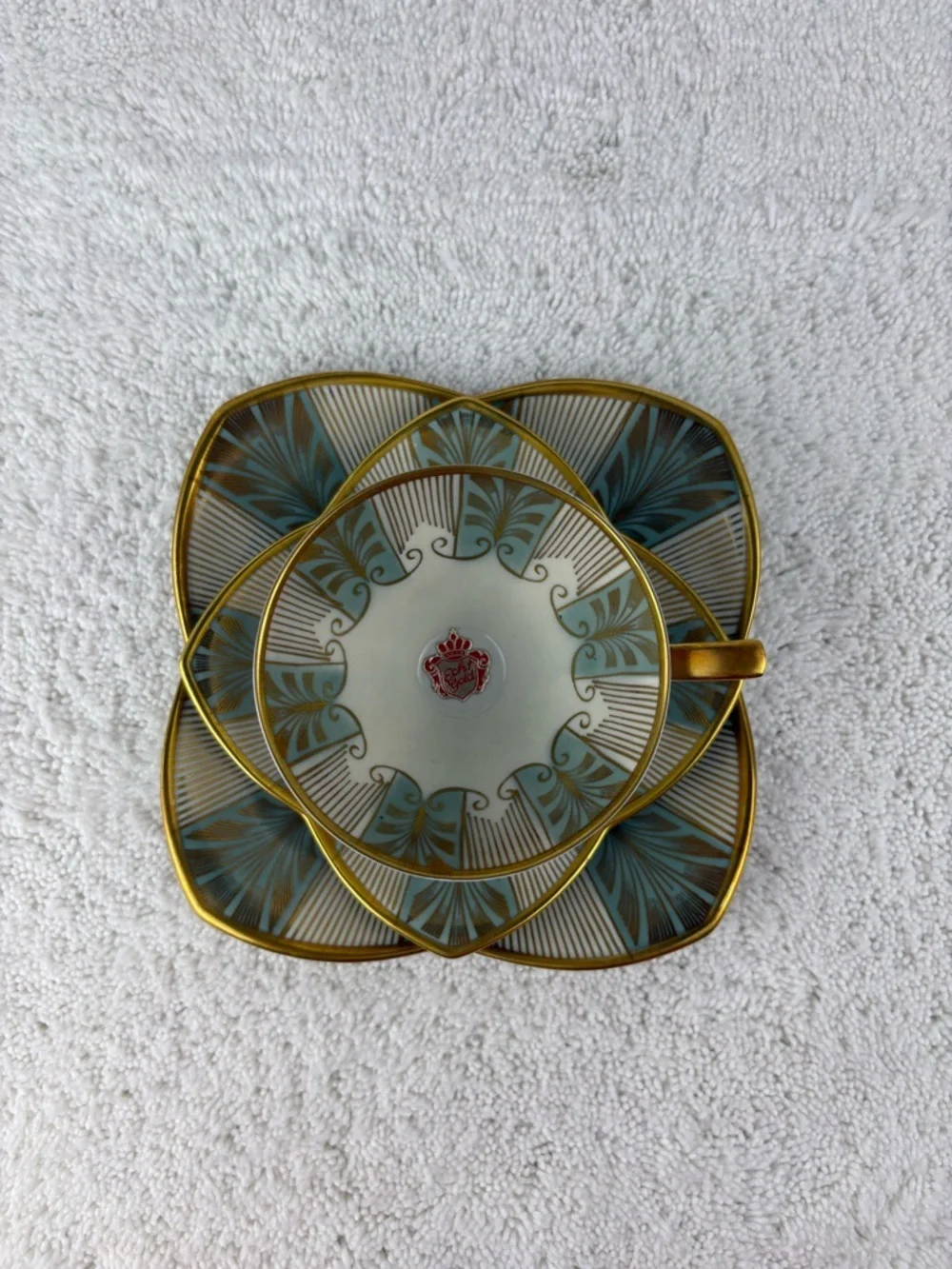 Vintage Alka Kunst Bavaria Porcelain Tea Cup/Saucer/Salad Plate Set